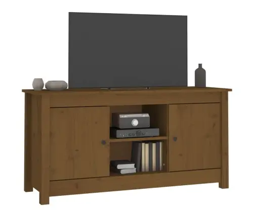 Tv Skapītis, Medus Brūns, 103X36,5X52 Cm, Priedes Masīvkoks Vidaxl