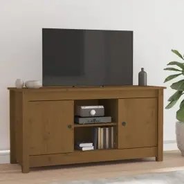 Tv Skapītis, Medus Brūns, 103X36,5X52 Cm, Priedes Masīvkoks Vidaxl