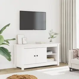 Tv Skapītis, Balts, 103X36,5X52 Cm, Priedes Masīvkoks Vidaxl