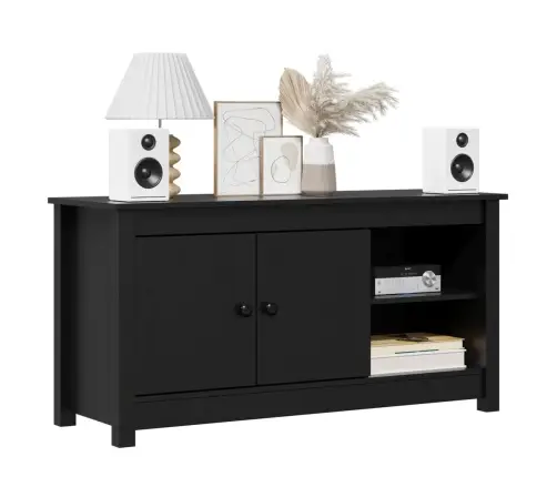 Tv Skapītis, Melns, 103X36,5X52 Cm, Priedes Masīvkoks Vidaxl