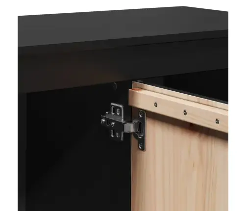 Tv Skapītis, Melns, 103X36,5X52 Cm, Priedes Masīvkoks Vidaxl