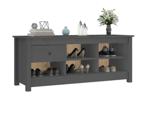 Spintelė Batams, Pilka, 110X38X45,5cm Pušies Medienos Masyvas