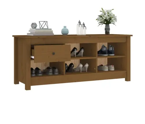 Apavu Skapītis, Medus Brūns, 110X38X45,5 Cm, Priedes Masīvkoks Vidaxl