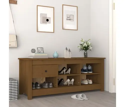 Apavu Skapītis, Medus Brūns, 110X38X45,5 Cm, Priedes Masīvkoks Vidaxl