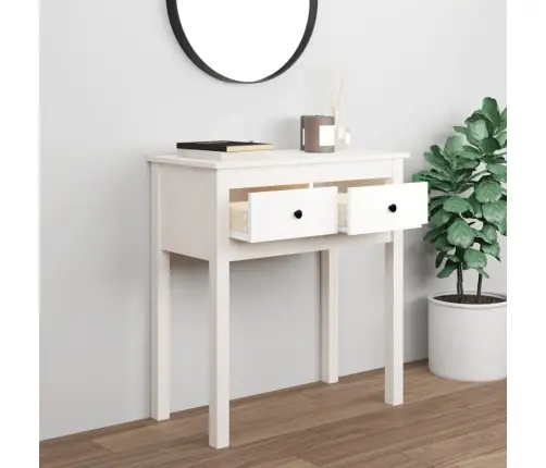 Konsoles Galdiņš, Balts, 70X35X75 Cm, Priedes Masīvkoks Vidaxl