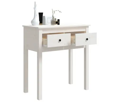 Konsoles Galdiņš, Balts, 70X35X75 Cm, Priedes Masīvkoks Vidaxl