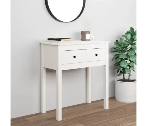 Konsoles Galdiņš, Balts, 70X35X75 Cm, Priedes Masīvkoks Vidaxl