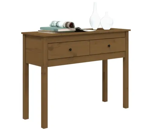 Konsoles Galdiņš, Medus Brūns, 100X35X75 Cm, Priedes Masīvkoks Vidaxl