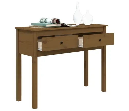 Konsoles Galdiņš, Medus Brūns, 100X35X75 Cm, Priedes Masīvkoks Vidaxl