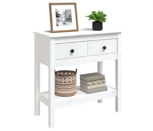 Konsoles Galdiņš, Balts, 75X35X75 Cm, Priedes Masīvkoks Vidaxl