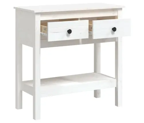 Konsoles Galdiņš, Balts, 75X35X75 Cm, Priedes Masīvkoks Vidaxl