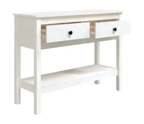 Konsoles Galdiņš, Balts, 100X35X75 Cm, Priedes Masīvkoks Vidaxl