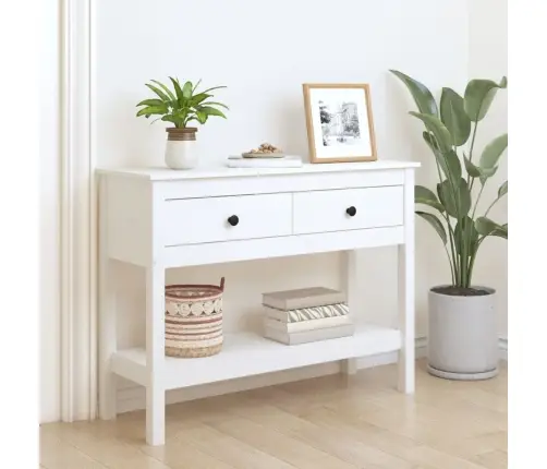 Konsoles Galdiņš, Balts, 100X35X75 Cm, Priedes Masīvkoks Vidaxl