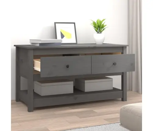 Kafijas Galdiņš, Pelēks, 102X49X55 Cm, Priedes Masīvkoks Vidaxl Kafijas Galdiņš, Pelēks, 102X49X55 Cm, Priedes Masīvkoks Vidaxl