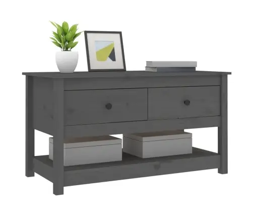 Kafijas Galdiņš, Pelēks, 102X49X55 Cm, Priedes Masīvkoks Vidaxl Kafijas Galdiņš, Pelēks, 102X49X55 Cm, Priedes Masīvkoks Vidaxl