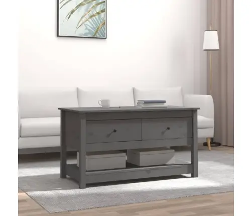 Kafijas Galdiņš, Pelēks, 102X49X55 Cm, Priedes Masīvkoks Vidaxl Kafijas Galdiņš, Pelēks, 102X49X55 Cm, Priedes Masīvkoks Vidaxl