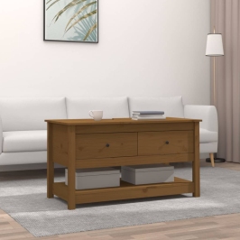 Kafijas Galdiņš, Medus Brūns, 102X49X55 Cm, Priedes Masīvkoks Vidaxl