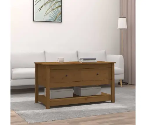 Kafijas Galdiņš, Medus Brūns, 102X49X55 Cm, Priedes Masīvkoks Vidaxl