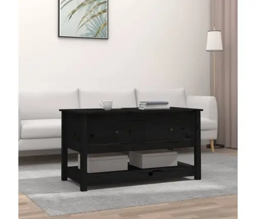 Kafijas Galdiņš, Melns, 102X49X55 Cm, Priedes Masīvkoks Vidaxl