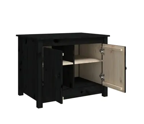 Kafijas Galdiņš, Melns, 71X49X55 Cm, Priedes Masīvkoks Vidaxl