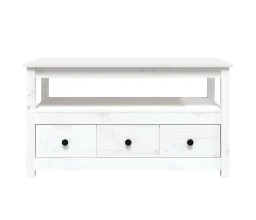 Kavos Staliukas, Baltas, 102X49X55cm Pušies Medienos Masyvas Kavos Staliukas, Baltas, 102X49X55cm Pušies Medienos Masyvas