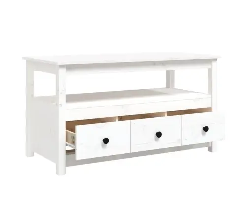 Kavos Staliukas, Baltas, 102X49X55cm Pušies Medienos Masyvas Kavos Staliukas, Baltas, 102X49X55cm Pušies Medienos Masyvas