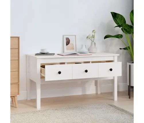 Kafijas Galdiņš, Balts, 102X49X55 Cm, Priedes Masīvkoks Vidaxl