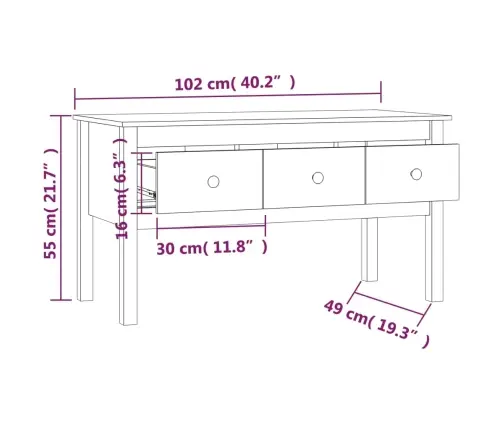 Kohvilaud, Hall, 102 X 49 X 55 cm Männipuit