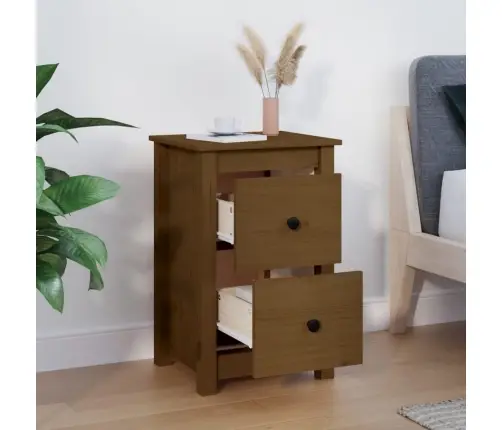 Naktinė Spintelė, Medaus Ruda, 40X35X61,5cm Pušies Masyvas