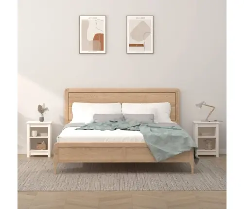 Öökapid 2 Tk, Valge, 40X35X55 cm Männipuit