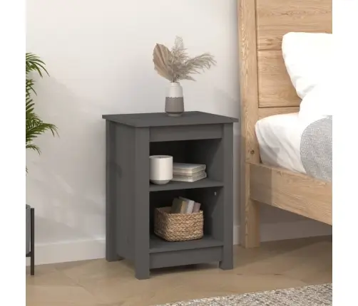 Naktsgaldiņi, 2 Gab., Pelēki, 40X35X55 Cm, Priedes Masīvkoks Vidaxl