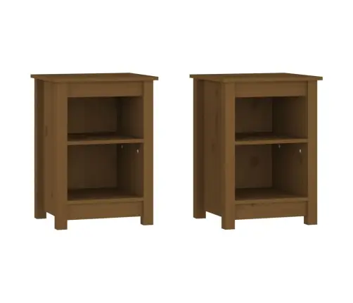 Naktsskapīši, 2 Gab., Medus Brūni, 40X35X55 Cm, Priedes Koks Vidaxl