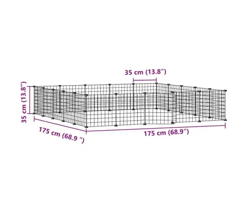 20 Paneļu Mājdzīvnieku Būris Ar Durvīm, Melns, 35X35Cm, Tērauds Vidaxl