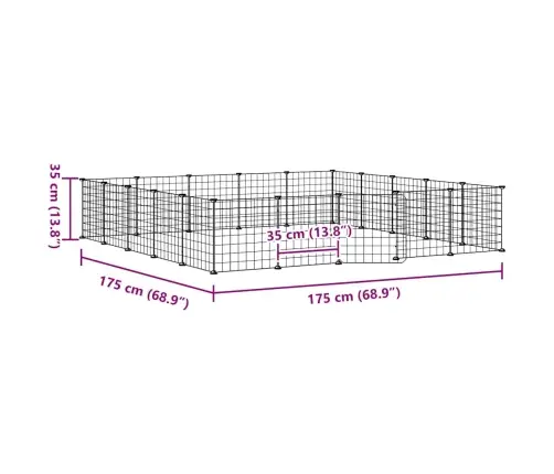 20 Paneļu Mājdzīvnieku Būris Ar Durvīm, Melns, 35X35Cm, Tērauds Vidaxl