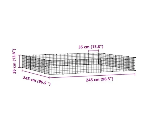 28 Paneļu Mājdzīvnieku Būris Ar Durvīm, Melns, 35X35Cm, Tērauds Vidaxl
