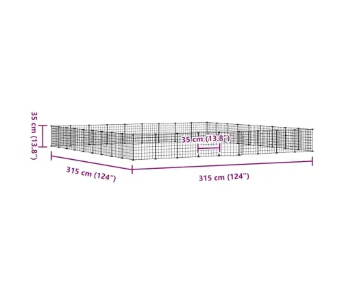 36 Paneļu Mājdzīvnieku Būris, Melns, 35X35 Cm, Tērauds Vidaxl