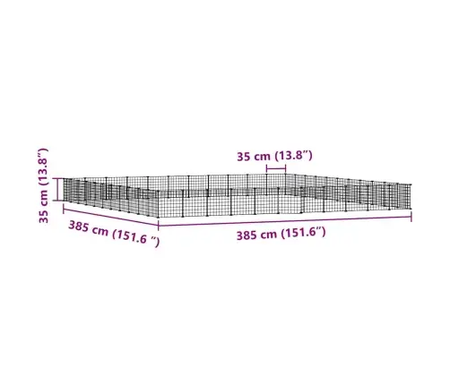 44 Paneļu Mājdzīvnieku Būris Ar Durvīm, Melns, 35X35Cm, Tērauds Vidaxl
