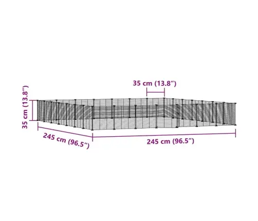 28 Paneļu Mājdzīvnieku Būris Ar Durvīm, Melns, 35X35Cm, Tērauds Vidaxl
