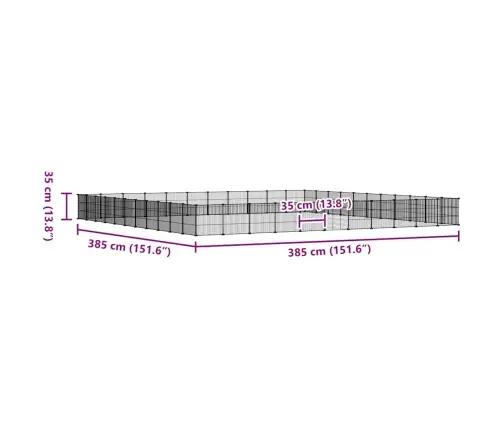 44 Paneeliga Lemmiklooma Aedik Uksega, Must, 35 X 35 cm Teras