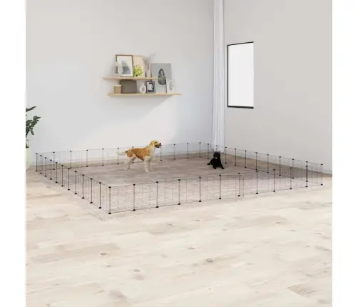 44 Paneeliga Lemmiklooma Aedik Uksega, Must, 35 X 35 cm Teras