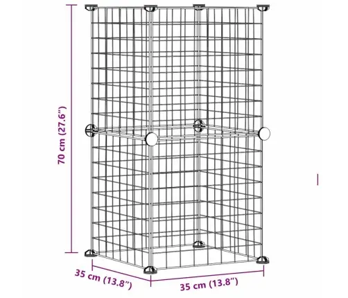 8 Paneļu Mājdzīvnieku Būris, Melns, 35X35 Cm, Tērauds Vidaxl