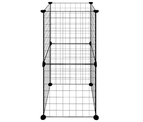 8 Paneļu Mājdzīvnieku Būris, Melns, 35X35 Cm, Tērauds Vidaxl