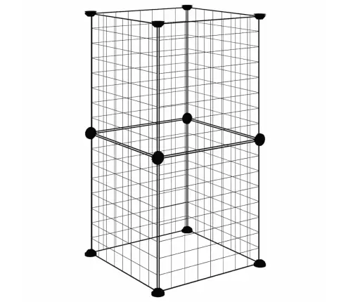 8 Paneļu Mājdzīvnieku Būris, Melns, 35X35 Cm, Tērauds Vidaxl