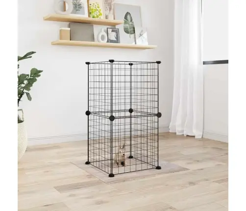 8 Paneļu Mājdzīvnieku Būris, Melns, 35X35 Cm, Tērauds Vidaxl