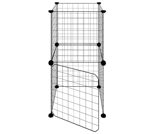 8 Paneļu Mājdzīvnieku Būris Ar Durvīm, Melns, 35X35 Cm, Tērauds Vidaxl