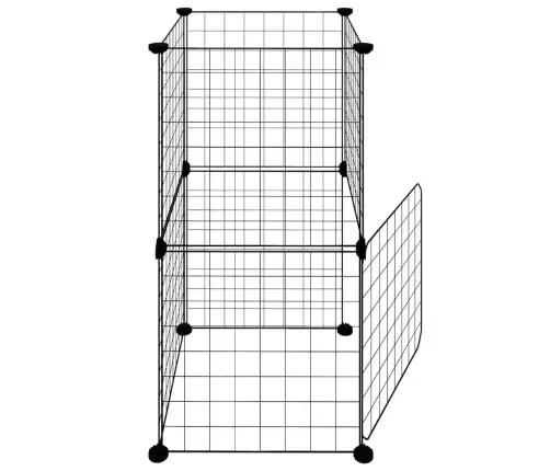 8 Paneļu Mājdzīvnieku Būris Ar Durvīm, Melns, 35X35 Cm, Tērauds Vidaxl