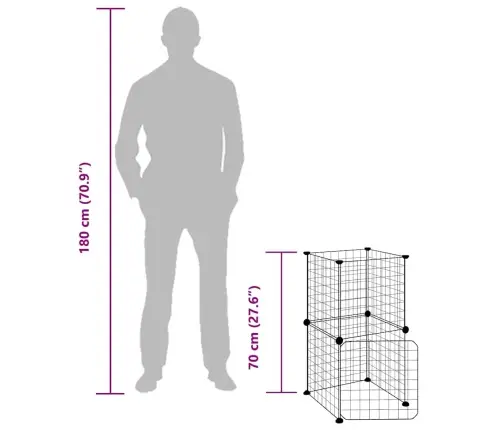 8 Paneļu Mājdzīvnieku Būris Ar Durvīm, Melns, 35X35 Cm, Tērauds Vidaxl