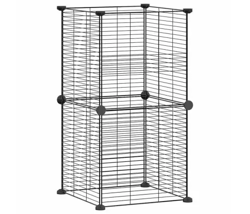 8 Paneļu Mājdzīvnieku Būris, Melns, 35X35 Cm, Tērauds Vidaxl