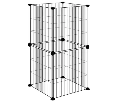 8 Paneļu Mājdzīvnieku Būris, Melns, 35X35 Cm, Tērauds Vidaxl