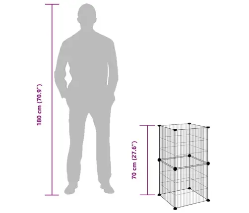 8 Paneļu Mājdzīvnieku Būris, Melns, 35X35 Cm, Tērauds Vidaxl